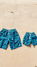 Shark Swim Trunks - Green Monkey