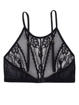 Hibiscus High Neck Lace Bralette - Cream