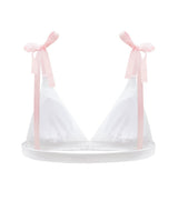 Rose Tulle Bralette - White & Pink