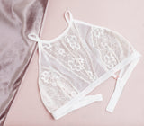 Hibiscus High Neck Lace Bralette - Cream