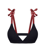 Rose Tulle Bralette - Black & Wine