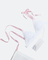 Rose Tulle Bralette - White & Pink