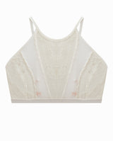Hibiscus High Neck Lace Bralette - Cream