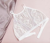 Hibiscus High Neck Lace Bralette - Black